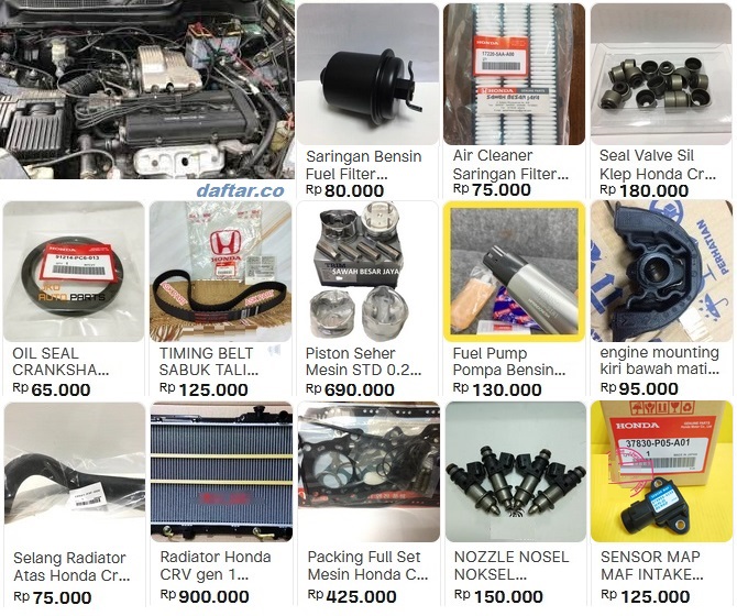 Katalog Spare Part Mesin Honda CRV gen 1 / lama / old F20A